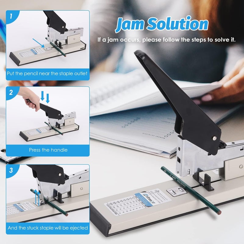 Frifreego Heavy Duty Stapler - Effortless 240-Sheet Office Stapler with Adjustable Paper Guide, Super Capacity with 4000 Staples - Image 5